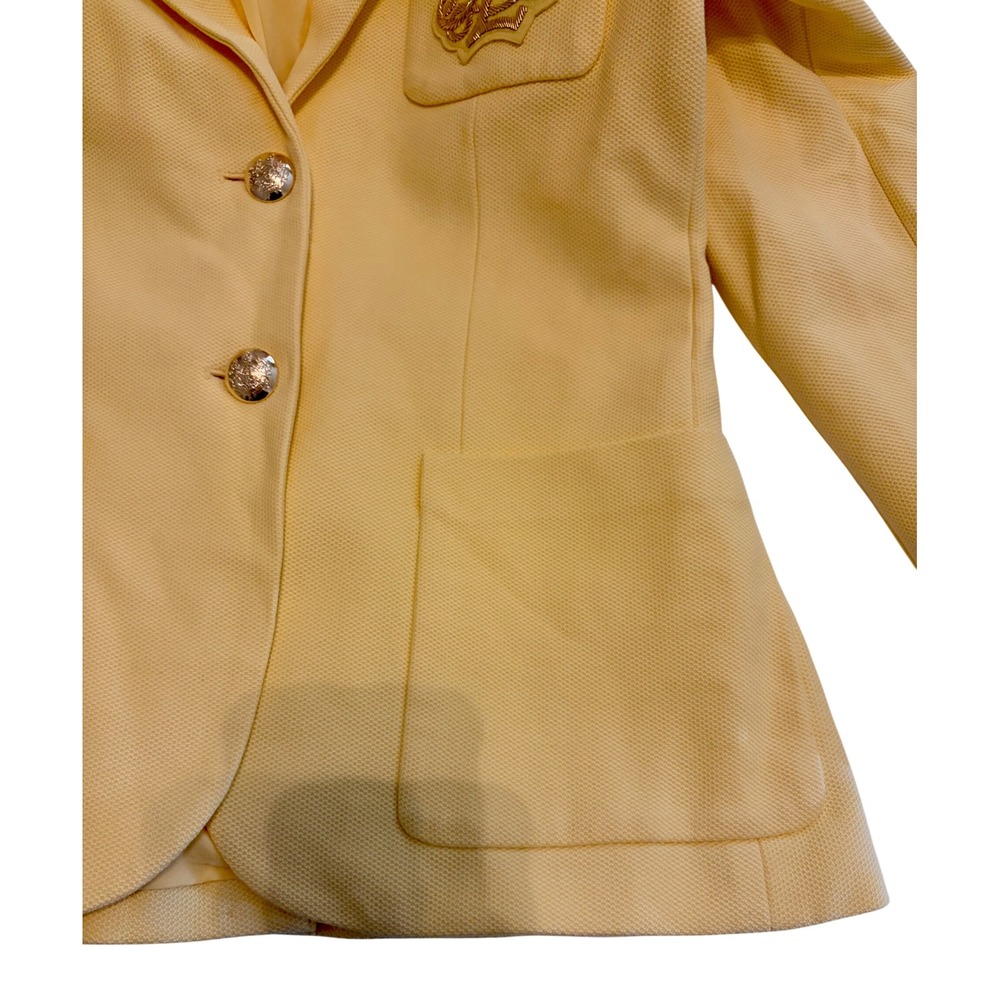 Lauren Ralph Lauren Lemon Sorbet Crest Blazer XS NWT Gold Buttons Preppy - Picture 6 of 9